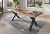 Esstisch Baumkante massiv Akazie natur 240 x 110 X-Gestell Produktbild-Vorschau 2