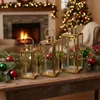 Laternen Set Gold 3er Gartenlaterne Metall Glas Windlicht Produktbild-Vorschau 2
