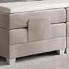 A close-up view of the side of a boxspring bed. Produktbild-Vorschau