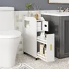 A white bathroom storage cabinet with drawers is placed next to a toilet and a sink vanity. Náhľad obrázku produktu