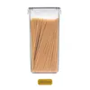 A clear, professional studio shot of a tall, rectangular, transparent food storage container filled with spaghetti. Produktbild-Vorschau