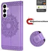 A purple flip case for a Samsung Galaxy A16 phone, with a mandala design, shown from the front. Produktbild-Vorschau