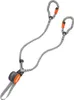 Verbindungsmittel Scorpio Vertigo von Petzl mit zwei grauen elastischen Schlingen und zwei grauen Karabinern mit orangefarbenen Verschlüssen Productafbeelding-voorbeeld