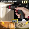 A hand holding a cordless screwdriver, demonstrating its use and features. Produktbild-Vorschau