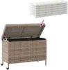 Hochwertig Gartentruhe mit Rollen Grau 110x55x73 cm Poly Produktbild-Vorschau 7