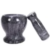 A granite mortar and pestle set on a white background. Voir les images du produit
