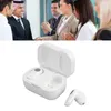 A collage showing a business meeting handshake and a pair of wireless earbuds with their charging case. Voir les images du produit