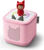 A pink Toniebox starter set with a red character figurine on top. Produktbild-Vorschau