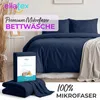 EllaTex Premium Mikrofaser Bettwäsche 155x220 + 80x80 cm – Produktbild-Vorschau 2