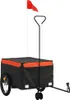 vidaXL Fahrradanhänger Schwarz und Orange 45 kg Eisen Produktbild-Vorschau 1