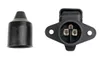 A black rubber cap and a black trailer socket are shown side-by-side on a white background. Podgląd zdjęcia produktu