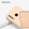 A close-up shot of a phone case, showing the camera cutout and the interior texture. The case is a light pink color. Produktbild-Vorschau
