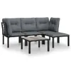 vidaXL 5-tlg. Garten-Lounge-Set Schwarz und Grau Poly Produktbild-Vorschau 13