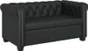 A black Chesterfield sofa is shown from a front-side angle against a white background. Produktbild-Vorschau