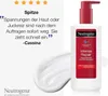 A Neutrogena Intense Repair CICA Body Balm bottle with a swatch of cream next to it, and a customer review. Anteprima dell’immagine prodotto