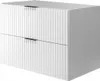A white bathroom vanity cabinet with two drawers. Produktbild-Vorschau