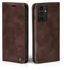A brown flip case for a Samsung Galaxy A34 5G phone is shown from two angles. Produktbild-Vorschau