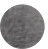 A round, gray rug with a textured surface, presented on a white background. Produktbild-Vorschau
