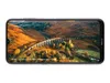 A smartphone displaying a video of a scenic landscape with a bridge. Náhled obrázku produktu