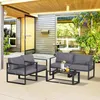 Outsunny Vierteiliges Gartenmöbel Set, Sitzgruppe, Sofa mit Produktbild-Vorschau 2