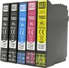 A set of five printer ink cartridges lined up against a white background. Produktbild-Vorschau