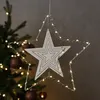 LED Stern - 3D Dekohänger - Metallstern - 30 warmweiße LED - D: 30cm - Timer - silber Produktbild-Vorschau