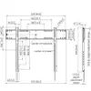Technical drawing of a TV wall mount with dimensions and labels. Produktbild-Vorschau