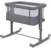 A gray baby crib with mesh sides on a white background. Anteprima dell’immagine prodotto