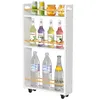 Schmales Rollregal aus Bambus mit 4 Ablagen, 45x15x81cm, Produktbild-Vorschau 4