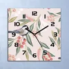 Wanduhr Echt-Glas-Küchenuhr Vögel mit Pflanzen Quarz 30x30 Produktbild-Vorschau 1