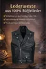 PAULGOS gilet in pelle biker cowl club waistcoat chopper Anteprima dell’immagine prodotto 8