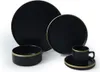 Set di stoviglie Keramika - Mat Nero/Oro Impilabile - 20 Anteprima dell’immagine prodotto 4