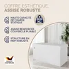 CASARIA® Banc de rangement blanc 80x40x40cm Coffre de Voir les images du produit 3