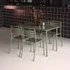 sweeek - Gartentisch + 4 Stühle aus Stahl - Khaki Produktbild-Vorschau 4