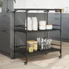 vidaXL Kuchyňský vozík černý 100,5x50x105 cm materiál na Náhled obrázku produktu 4