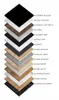 A layered diagram showing different material samples and colors for furniture, with Polish text labels. Produktbild-Vorschau