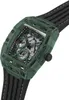 A close-up studio shot of a green and black Guess watch. Anteprima dell’immagine prodotto