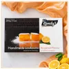 Kandylas Handmade Loukoumi mit Bergamotte-Geschmack Verpackung von oben auf orangefarbenem Stoff Produktbild-Vorschau