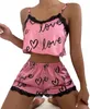 Satinpyjama - Damen - mit Spitze - Zweiteiliger Pyjama - Produktbild-Vorschau 2