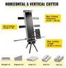 A diagram showing a horizontal and vertical cutter with various cutting options illustrated at the bottom. Anteprima dell’immagine prodotto