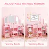 FCH Coiffeuse pour enfants Princesse avec tabouret, Voir les images du produit 8