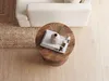 Beistelltisch Mango Massivholz rund mit charakteristischer Holzmaserung, Draufsicht. Produktbild-Vorschau