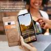 A person is using a phone with a wallet case to make a payment at a terminal. Produktbild-Vorschau