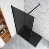 Schwarze Duschkabine 90x200cm Duschwand mit Glasschutzfolie Produktbild-Vorschau 3