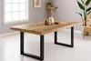 Esstisch 220x100cm Mangoholz gerade Kante U-Gestell schwarz Produktbild-Vorschau 1