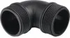 A black elbow pipe fitting with male threads on both ends, shown against a white background. Náhled obrázku produktu