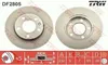 A collage of a car brake disc with measurement annotations below. Podgląd zdjęcia produktu