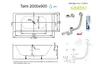 ECOLAM große Badewanne Doppelbadewanne TAMI 200x90 cm + Produktbild-Vorschau 8
