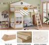 Sweiko Lit superposé, Lit de maison, avec escalier, avec Voir les images du produit 8