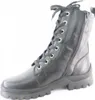 A black leather lace-up boot with a side zipper, shown from the side against a white background. Produktbild-Vorschau